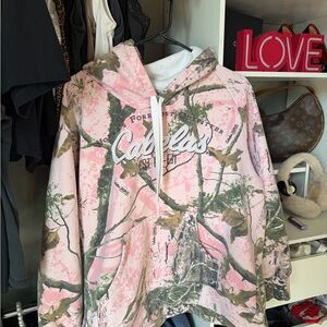 Cabela's White and Pink Hoodie